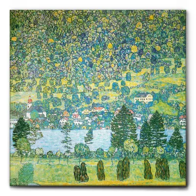 Image de Giallobus - Unterach sur l'Attersee - Gustav Klimt - 70L x 70l cm - Tableau - Toile à cadre standard