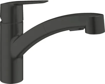 Produktbild von Grohe QuickFix Start - Spültischarmatur mit ausziehbarer Brause, schwarz matt