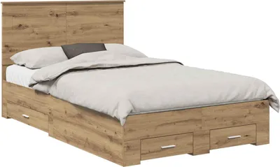 Image de vidaXL Cadre de lit Artisan-Chêne 120 x 190 cm Bois composite