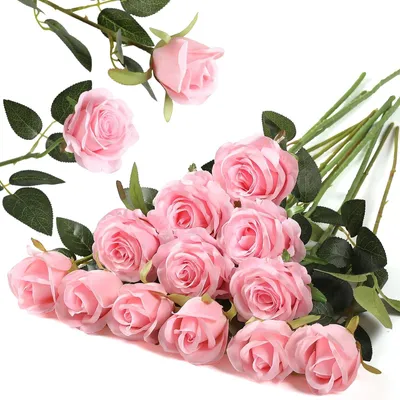 Imagen del producto de Juego de 12 rosas artificiales para bodas y decoración