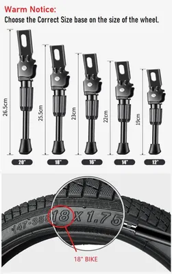 Imagen del producto de Soporte para bicicleta, de un solo lado, de 12 pulgadas, acero inoxidable, para bicicletas infantiles