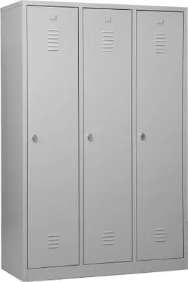 Produktbild von Gürkan Spind lichtgrau 105459, 3 Schließfächer 118,5 x 50,0 x 180,0 cm