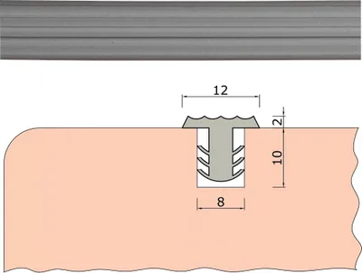 Produktbild von TIBU Trittstopp Treppenstufen, Anti-Rutsch-Profil Gleitschutz und Rutschgummi in Farbe Silber metallic