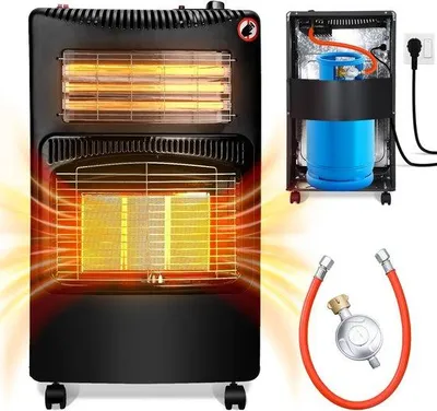 Produktbild von Gasheizung 4,2 kW - 2-in-1-Gerät mit Gasdruckregler - 3 Heizstufen - ideal für Innenräume