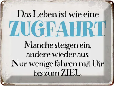Produktbild von vianmo Blechschild 30x40 cm Leben ist wie eine Zugfahrt Spruch Zitat