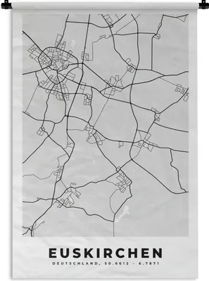 Produktbild von MuchoWow® Wandteppich Wandbehang Euskirichen - Stadtplan - Karte - Deutschland 90x135 cm Tapisserie Dekoration Wandtuch - Baumwolle - Wandskulptur