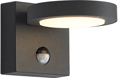 Produktbild von Lucande LED-Außenwandlampe Belna, Metall, Sensor, IP54