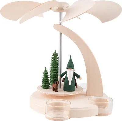 Produktbild von 1-stöckige Bogenpyramide Jägerwichtel (18cm) von Seiffener Volkskunst