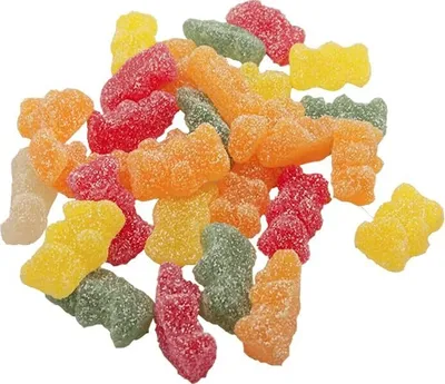 Produktbild von 2 kg Saure Fruchtgummi-Bären im Beutel – Fruchtgummi-Mix mit Apfel-, Erdbeer-, Orangen- und Zitronengeschmack – Weingummi in Bärenform
