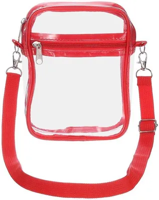 Zdjęcie produktu dla Wodoodporna torba na ramię – przezroczysta – torba sportowa – torba festiwalowa – regulowane paski nośne – wymiary: 15 x 4,6 x 20 cm