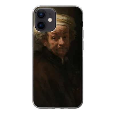 Produktbild von MuchoWow® Handyhülle Schutzhülle Hülle für iPhone 12 Selbstbildnis als Apostel Paulus - Gemälde von Rembrandt van Rijn Silikon Softcase Handy Hülle - Schutzhülle