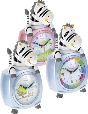 Zdjęcie produktu dla Mebus 26637 Budzik kwarcowy dla dzieci z motywem zebry, różne kolory