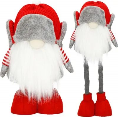 Image de Lutin GNOM avec bonnet - hauteur 32-50 cm, décoration de Noël