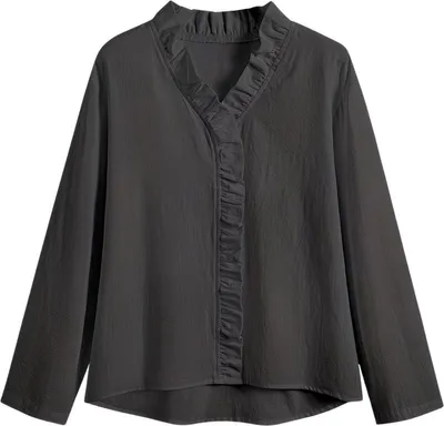 Productafbeelding van Currero Linnen Blouse Dames Zwart XXL