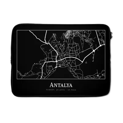 Produktbild von MuchoWow® Laptop Hülle 13 Zoll Karte - Antalya - Stadtplan Laptoptasche - Laptophülle - Sleeve - Rundumschutz