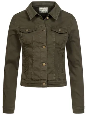 Produktbild von Rock Creek Jeansjacke Damen Stretch Stonewashed Kurz D-401 Dunkelgrün S