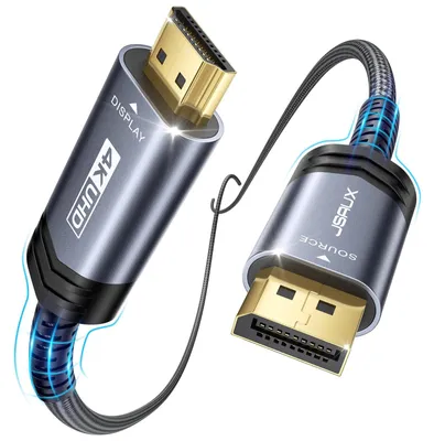 Zdjęcie produktu dla Kabel DisplayPort, kabel HDMI - 2 metry - pozłacane złącza - nylonowy oplot