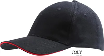 Image de SOLs 88100 | Six Panel Cap Buffalo / Casquette / Bonnet / Chapeau - Couleur : Black/Red - Taille : One Size