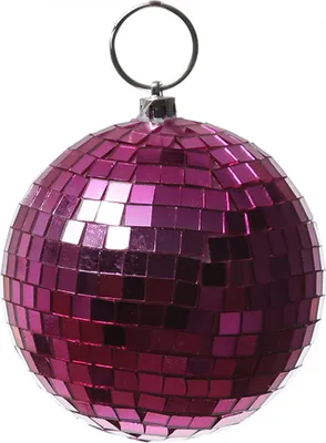 Produktbild von Spiegelkugel 10cm - Discokugel - Echtglas - 7x7mm Spiegel - pink