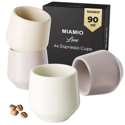 Produktbild von Luxus Set von 4 Espresso Tassen aus Keramik (80ml)