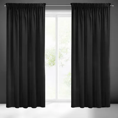 Zdjęcie produktu dla Eurofirany 402299, Przezroczysty, Czarny, Monochromatyczny, Poliester, Wiszący hak, 260 g/m²
