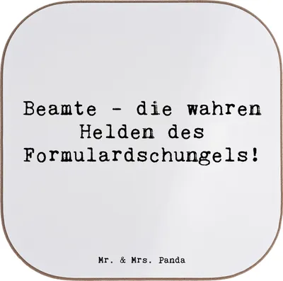 Produktbild von Mr. & Mrs. Panda Untersetzer für Gläser Spruch Beamtin Heldin - Weiß - Geschenk, Humor, Holzuntersetzer, kreative Geschenke, Coaster, Geschenkidee, gläseruntersetzer