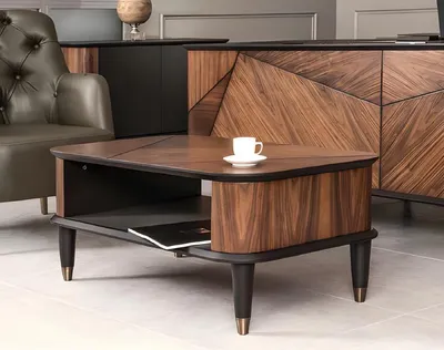 Immagine prodotto di Tavolo Tavolino da caffè in legno Design moderno Tavoli beige Ufficio Arredamento marrone