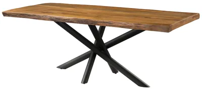 Immagine prodotto di MASSIVMOEBEL24 | Tavolo da pranzo in legno di mango 200x100x76 laccato naturale / gambe mikado antracite matt FREEFORM 5