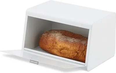 Produktbild von Famanu Brotdose aus Edelstahl - Retro Design, Weiß, HxBxD: 20,5 x 34,5 x 23,5 cm