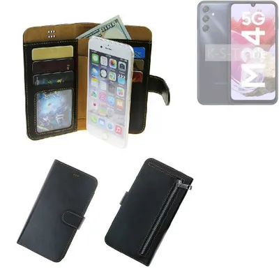 Produktbild von K-S-Trade Schutz Hülle kompatibel mit Samsung Galaxy M34 5G Klapphülle Case Phone cover Slim Handytasche Handy Hülle schwarz aus Kunstleder (1 Stk)