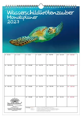 Produktbild von Wasserschildkrötenzauber Planer DIN A3 Kalender für 2027 Wasserschildkröten - Seelenzauber