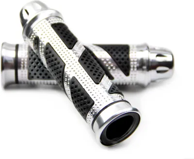Produktbild von SET Lenkergriffe 22/ 24 mm schwarz silber universal Motorrad Moped Mokick Quad