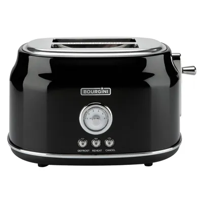 Produktbild von Bourgini RETRO, 2 Scheibe(n), Schwarz, Edelstahl, Tasten, 815 W, 240 V
