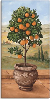 Produktbild von ARTland Leinwandbild Orangenbaum Größe: 30x60 cm