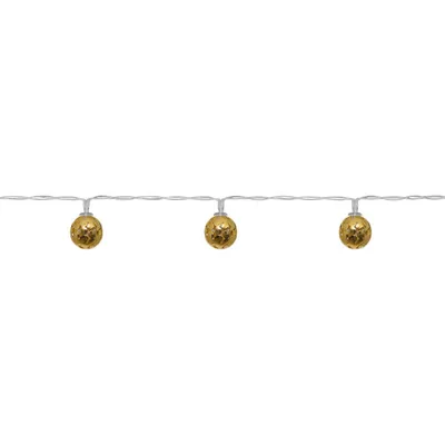 Produktbild von LED-Minilichterkette, 10 warmweiße LED 100 cm Metallkugel gold