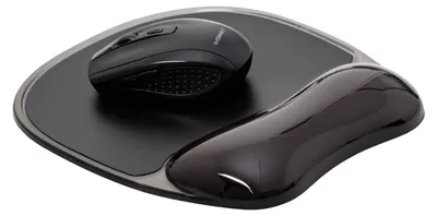 Ergonomische Mauspad mit Gelkissen, Handgelenkstütze, Schwarz