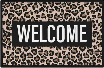 Produktbild von Trendation - Welcome Fußmatte Leopard Muster Willkommen Geschenk Außen Innenbereich 60x40 cm Schmutzabweisend Wasserfest