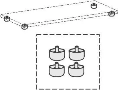 Produktbild von Geramöbel Standfüße bis 1000mm N-10SF4-Z