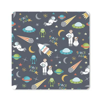 Produktbild von MuchoWow® Mauspad Mousepad Astronaut - Ufo - Regenbogen - Muster 30x30 cm - Mousepads - Maus Mat - Pad - Mausunterlage - Gaming