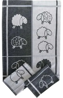 Produktbild von Extra saugfähiges Handtuch 50x70 cm Schaf 2 schwarz 3 Stück
