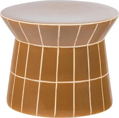 Produktbild von Plu Dekorativer Beistelltisch Ø38x30 Cm Keramik Honinggelb