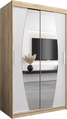 Produktbild von Kleiderschrank, Schiebetürenschrank Schlafzimmer, Schrank mit Spiegel ELYPSE 120 cm