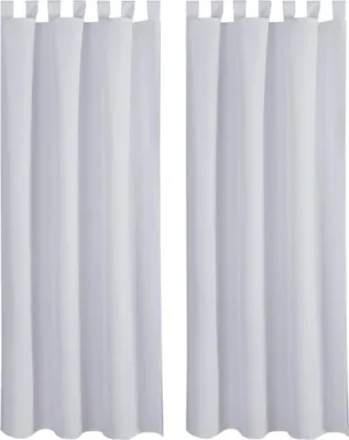 Immagine prodotto di 2x tende Ellen con passanti e ganci (grigio chiaro), dimensioni: 140x145cm