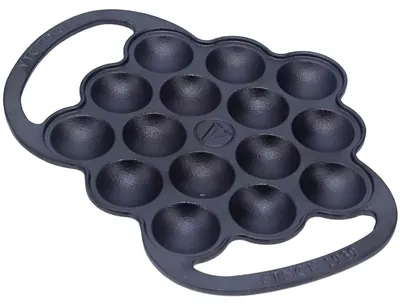 Produktbild von Victoria 36.225 Poffertjes Pfanne Gusseisen Eingebrannt 15 Mulden, Mini-Pancakes, Takoyaki Schwarz