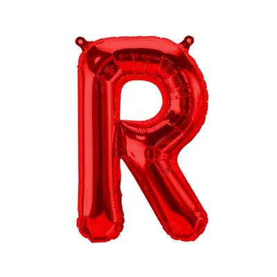 Produktbild von Folienballon Buchstabe R, rot, ca. 40 cm, für Luftbefüllung