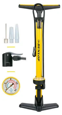 Produktbild von Dunlop Fahrradpumpe mit Manometer und Fahrrad Reparaturset