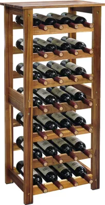 Immagine prodotto di Scaffale portabottiglie Relaxdays, 28 bottiglie, legno di acacia, 91,5 x 43 x 22 cm, portabottiglie per vino rosso e bianco, scaffale portabottiglie, naturale