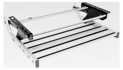 Produktbild von Manuelle Trittstufe für Wohnmobile aus Aluminium 55 cm klappbar 150 kg Tragfähigkeit rechteckig für Wohnmobile und Reiseanhänger