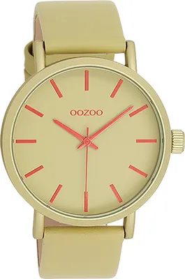 Produktbild von Oozoo Armbanduhr olivgrün Leder Timepieces Damen Analog-Quarzuhr UOC11181