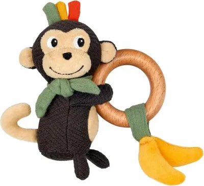 Immagine prodotto di Little Wonder - Scimmietta con sonaglio ad anello in legno
